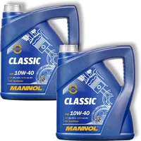 2x 4 Liter Mannol ÖL Classic 10W-40 Motorenöl passend für VW 502.00/505.00 API SN/SM/CF