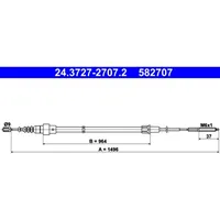 ATE Handbremsseil Hinten 24.3727-2707.2 für VW Lupo Seat Arosa