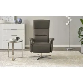 Wohnwert Relaxsessel Mira Leder 81 x 119 x 93 cm Grau mit Relax-Funktion