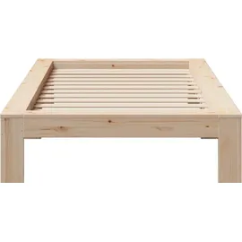 vidaXL Massivholzbett 90 x 200 cm Braun