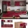 Vicco Küchenzeile R-Line 300 cm Rot Hochglanz/Goldkraft Eiche