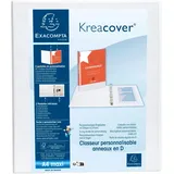 Exacompta 51826E 10x Ringbuch PP, 2 Ringe 25mm in D-Form, Rückenbreite 47mm, für DIN A4 Maxi, Kreacover Weiß