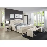 Home Affaire Boxspringbett »Claire« mit Vollmassiv-Unterbox, incl. Topper, verschiedene Härtegrade beige