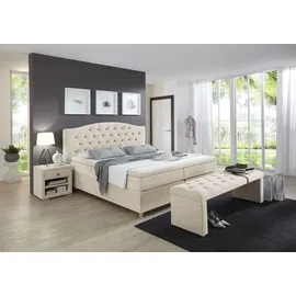 Home Affaire Boxspringbett »Claire« mit Vollmassiv-Unterbox, incl. Topper, verschiedene Härtegrade beige