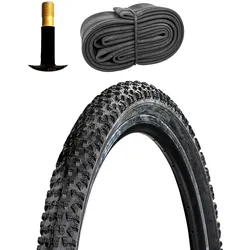 MTraxx Fahrradreifen Mountainbike Fahrrad MTB 1 Reifen 24 x 2,1" schwarz mit 1 Schlauch AV