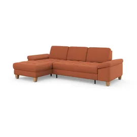 sit&more Ecksofa SIT & MORE "Westham L-Form", orange (terra), B:275cm H:88cm T:172cm, 90% Polyester 10% Polyamid, Sofas, Ecksofa, mit Recamiere, mit oder ohne Bettfunktion, Bettkasten, Füße Eiche