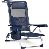 Outtec Garten-Relaxsessel, Blau, Textil, 1-Sitzer, A-Form, 58.5x74x46 cm, Gartenmöbel, Gartenstühle, Gartenstühle