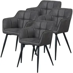 Esszimmerstuhl 4er Set Birmingham Dunkelgrau