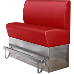 Gastro Hochbank | Rot | B:H 180 x 133 cm | Glatt | Leder | Bistro Hochbank, Thekenbank