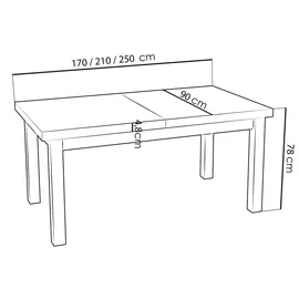 WFL GROUP Arvadonna 170 x 90 x 78 cm braun