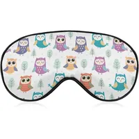 Handgezeichnete Kinder-Schlafmaske mit niedlichen Eulen, für Männer, Frauen, Teenager, Kinder, Nachtschlaf, Augenschatten, Komfort, für Reisen, Yoga, Nickerchen