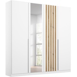 Rauch Drehtürenschrank »Kleiderschrank Schrank Garderobe Garderobenschrank LAMELLA«, elegante Lamellen-Auflage in 3D Akustikpaneel Optik MADE IN GERMANY weiß Eiche artisan), Metall, 2 Fächer, 181x210x54 cm Blauer Engel, Goldenes M,