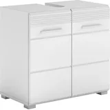 INOSIGN Waschbeckenunterschrank INOSIGN "Malmö, Breite 60 cm, 2 Tür, 2 Fächer, mit Siphonausschnitt, MDF-Front", weiß (weiß, weiß hochglanz), B:60cm H:56cm T:34cm, FSC-zertifizierter Holzwerkstoff, Schränke, Waschbeckenunterschrank, in verschiedenen Farben