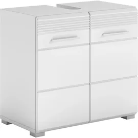 INOSIGN Waschbeckenunterschrank INOSIGN "Malmö, Breite 60 cm, 2 Tür, 2 Fächer, mit Siphonausschnitt, MDF-Front", weiß (weiß, weiß hochglanz), B:60cm H:56cm T:34cm, FSC-zertifizierter Holzwerkstoff, Schränke, Waschbeckenunterschrank, in verschiedenen Farben