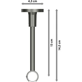 Interdeco GARDINENSTANGE Sonette Santo 600 cm (geteilt in 3 x 200 cm), 1-läufig, 20 mm Ø Edelstahl-Optik
