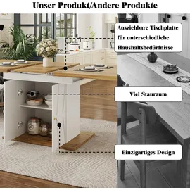 stilvora Ausziehtisch 110-140 x 76,5 x 70 cm weiß