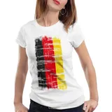 style3 T-Shirt Deutschland Vintage Flagge WM2026 trikot flagge fanartikel fahne EM weiß S
