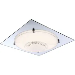 LED Decken Lampe Wohnraum Kristall Spiegel Leuchte Glas Flur Strahler Globo 48251-18