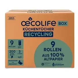 Fripa Küchenrollen OECOLIFE 3-lagig, 9 Rollen