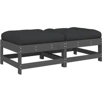 vidaXL Gartenhocker 2-tlg. grau