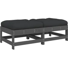 vidaXL Gartenhocker 2-tlg. grau