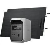 EF ECOFLOW DELTA 3 Classic Tragbare Elektrostation mit flexiblem 100W*2 Solarpanel, 1024Wh LiFePO4 Akku, 1800W AC Ausgang, Solargenerator für Camping, Wohnmobil und Rettung