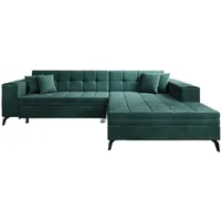 Luxusbetten24 Schlafsofa Designer Sofa Frida, mit Schlaffunktion grün