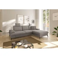 Ecksofa SIT & MORE "Morris Jubi L-Form", grau (taupe), B:247cm H:83cm T:171cm, 100% Polyester, Sofas, inkl. Armteilfunktion und 1 Zierkissen, wahlweise mit Bettfunktion