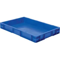 LA-KA-PE Transport-Stapelkasten B600xT400xH75 mm gelb, geschlossen ohne Griffloch
