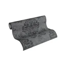 A.S. Création Vliestapete Barock Schwarz/Silber 53 x 1005 cm 953723