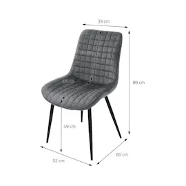 ML-Design Esszimmerstühle 4er Set Anthrazit, Sitzfläche aus Samt mit Rückenlehne,