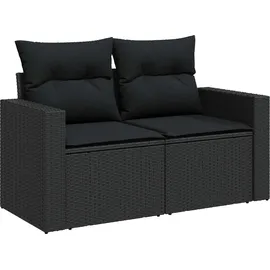 vidaXL Gartensofa-Set 10-tlg. Schwarz