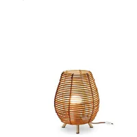 Licht-Erlebnisse Tischleuchte Rattan E27 h: 32,5 cm Dreibein in