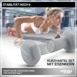 MIWEBA Neopren Gymnastikhanteln 2er-Set 2x 5,0 kg grau