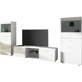 borchardt Möbel Wohnwand BORCHARDT MÖBEL "Scala", weiß (weiß hochglanz), Kastenmöbel-Sets, Wohnwand, 3-tlg., Topseller