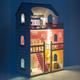 Mamabrum Holzpuppenhaus Großes Puppenhaus gelb