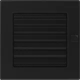 Kratki Lüftungsgitter Kamingitter 17cm x 17cm schwarz mit Jalousien
