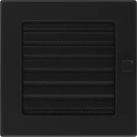 Kratki Lüftungsgitter Kamingitter 17cm x 17cm schwarz mit Jalousien