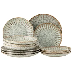 Bloomingville - Fleur Dinnerset, natur (12-tlg.)