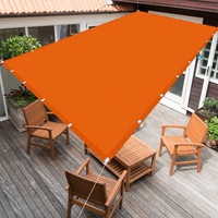 Sonnensegel Rechteckig 2 x 6 m Rechteckig Wasserdicht UV Schutz Sonnensegel Wasserdicht im Freien Wasserdicht 98% Uv Schutz für Balkon Terrasse Garten, Orange