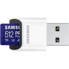 Samsung PRO Plus 512 GB microSDXC-Speicherkarte (2023) mit USB-Adapter