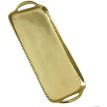 MARELIDA Dekotablett Dekoteller Serviertablett mit Griffen Aluminium 36cm gold