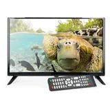 EASYFIND Travel LED TV 24" Camping (60,96cm, Triple Tuner S2/T2/C Tuner, Grade A Panel, HDMI, USB, PVR Ready, 10-30 Volt, VESA, SRC und Hotel-Modus, CI+ für Pay TV), Schwarz