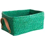 rice Aufbewahrungskorb Raffia Korb rechteckig Allzweckkorb Regalkorb grün