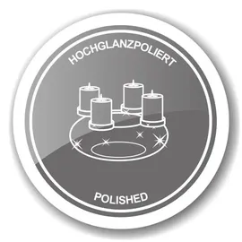 Edzard Adventskranz Milano Up, ø 30 cm, Edelstahl glänzend vernickelt, für Stumpenkerzen ø 6