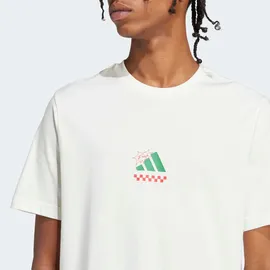 adidas Lounge Pizza Graphic Kurzarm-T-Shirt Off White S