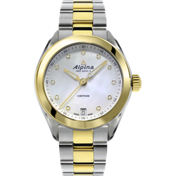 Alpina Comtesse Collection Comtesse Quartz AL-240MPWD2C3B - perlmutt weiß,gold,silber - 34mm