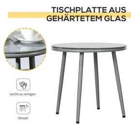 Outsunny Rattan Bistroset 3-tlg. Grau