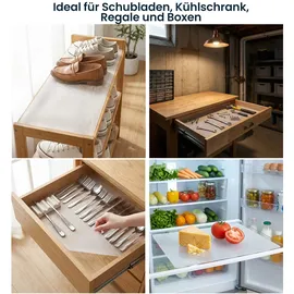 ideoon home 4er Set Antirutschmatte Schublade 50x150cm – Vielseitige Einlegematten für Kühlschrank, Wohnmobil & Küche – Zuschneidbar, BPA-frei, Rutschstopp