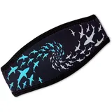 Flow Scuba Gear Neopren-Abdeckung für Tauch- und Schnorchelmaske, erhältlich in 12 einzigartigen Designs, Sharknado - Einheitsgröße